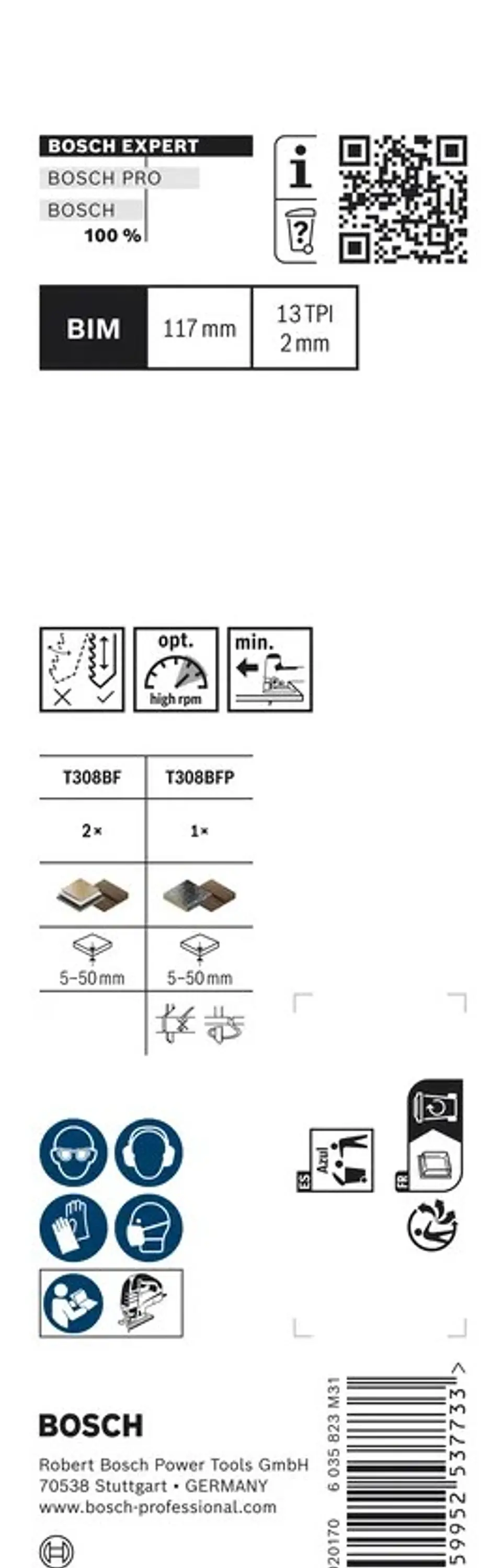 Conjunto de lâminas de serra vertical EXPERT Hardwood 2-side clean BOSCH  4