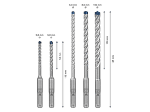 Conjunto de 3 brocas para betão e alvenaria EXPERT SDS Plus-7X BOSCH 