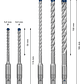 Conjunto de 3 brocas para betão e alvenaria EXPERT SDS Plus-7X BOSCH  - vignette 2