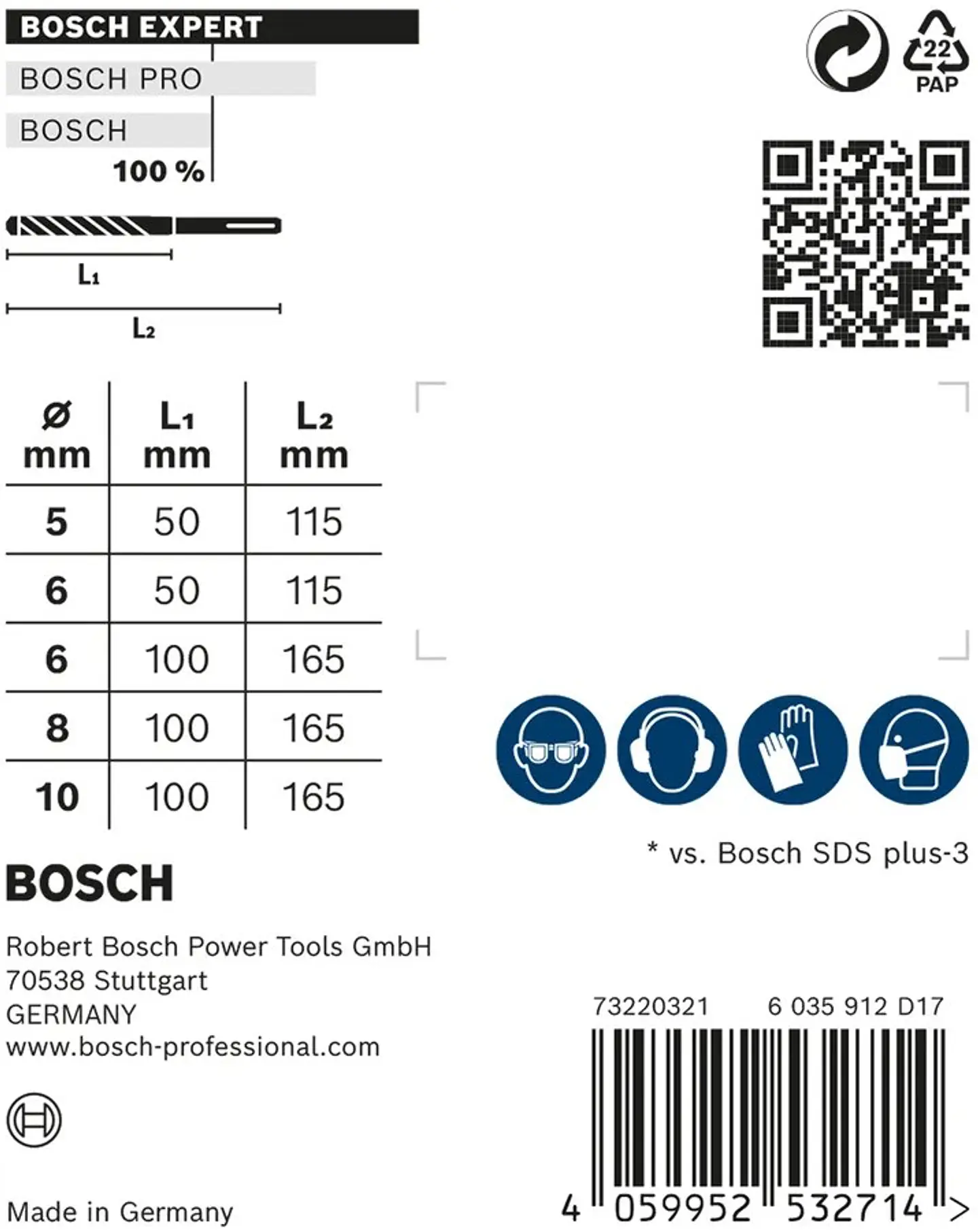 Conjunto de 3 brocas para betão e alvenaria EXPERT SDS Plus-7X BOSCH  3