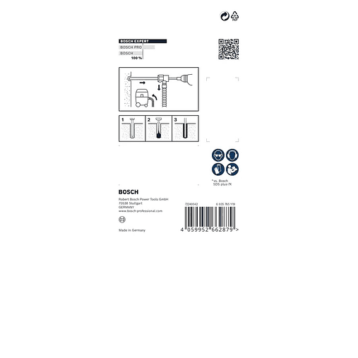 Conjunto de broca para martelo EXPERT SDS Clean plus-8X BOSCH  3