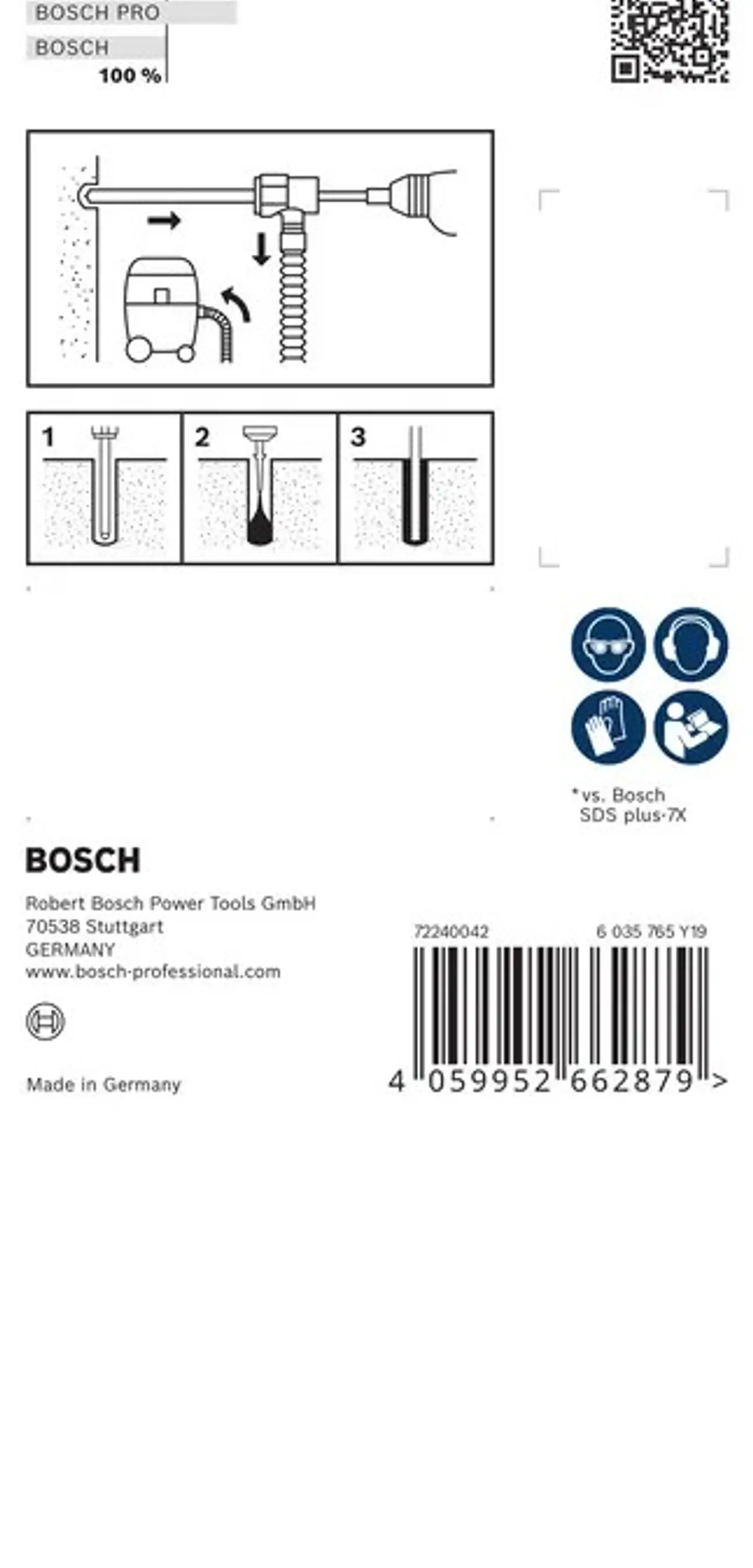 Conjunto de broca para martelo EXPERT SDS Clean plus-8X BOSCH  3
