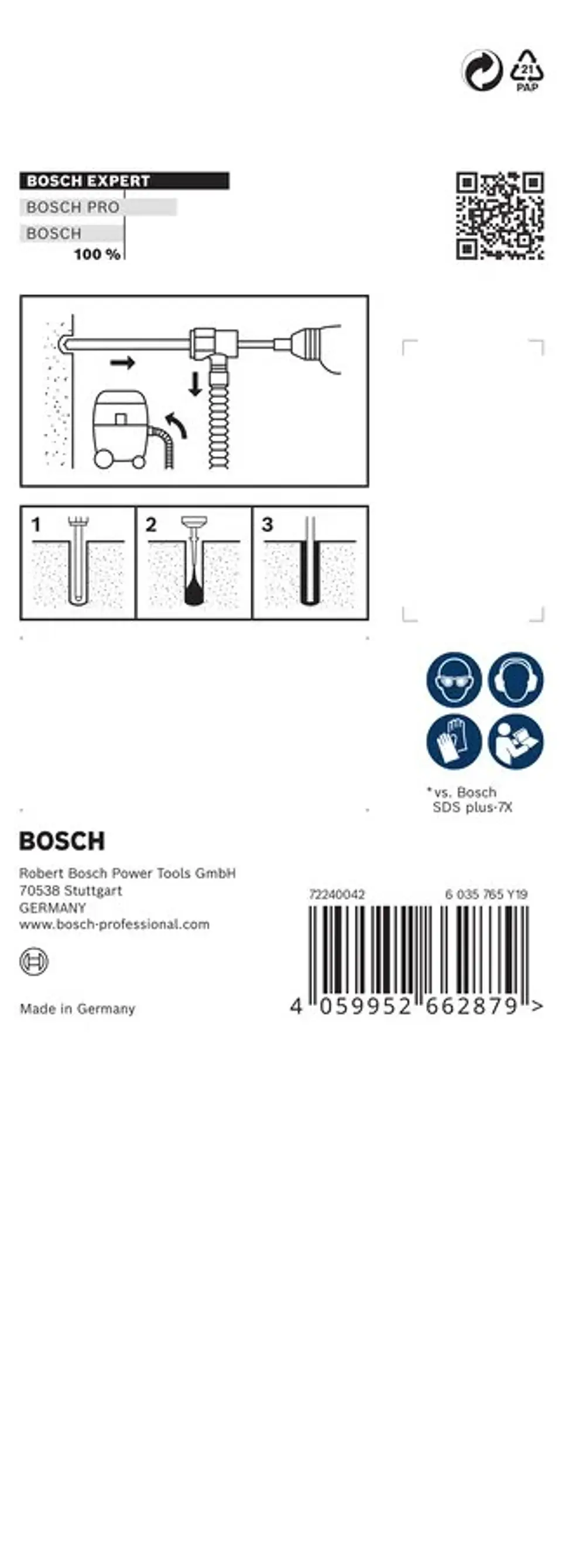 Conjunto de broca para martelo EXPERT SDS Clean plus-8X BOSCH  3