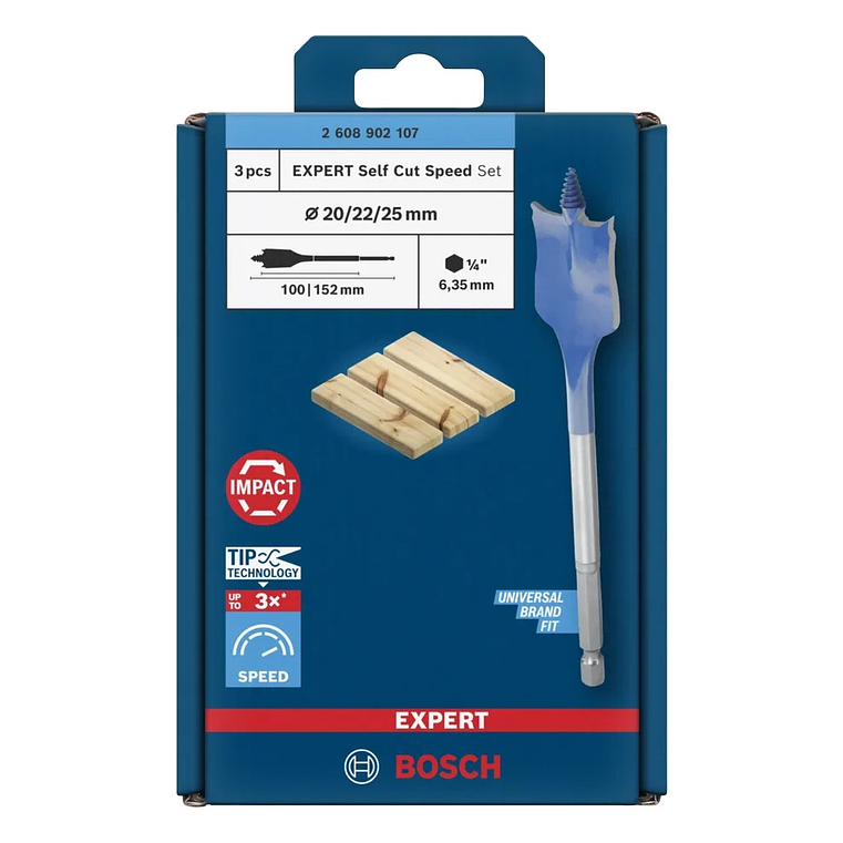 Conjunto de brocas planas EXPERT Self Cut Speed BOSCH  3