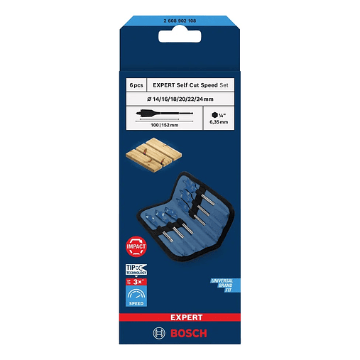 Conjunto de brocas planas EXPERT Self Cut Speed BOSCH 4