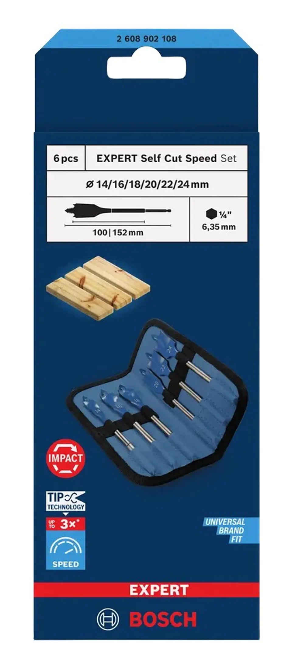 Conjunto de brocas planas EXPERT Self Cut Speed BOSCH 4