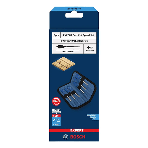 Conjunto de brocas planas EXPERT Self Cut Speed BOSCH 5