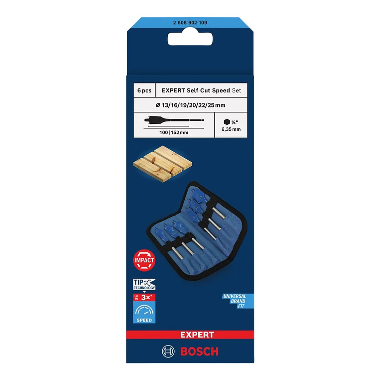 Conjunto de brocas planas EXPERT Self Cut Speed BOSCH 5