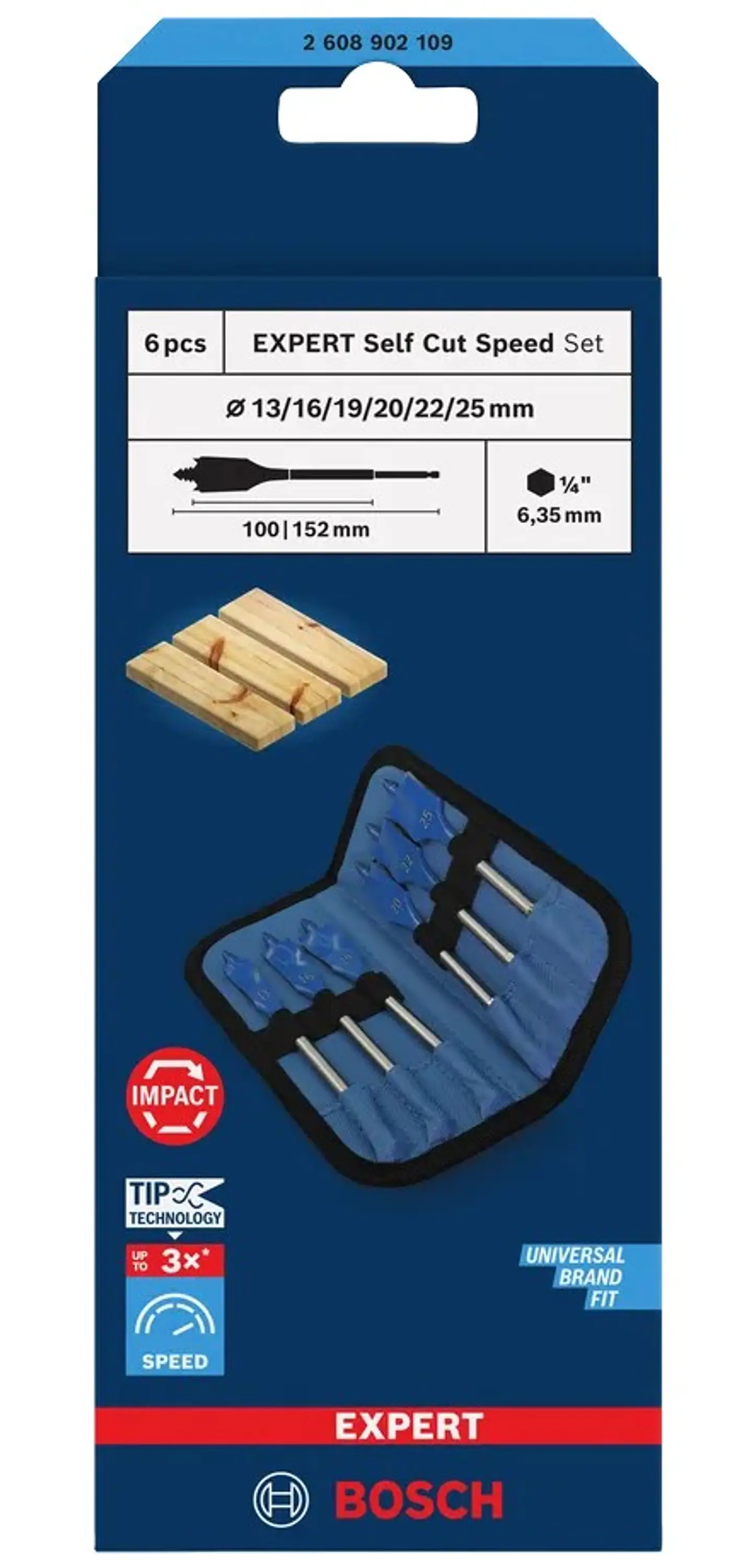 Conjunto de brocas planas EXPERT Self Cut Speed BOSCH 5