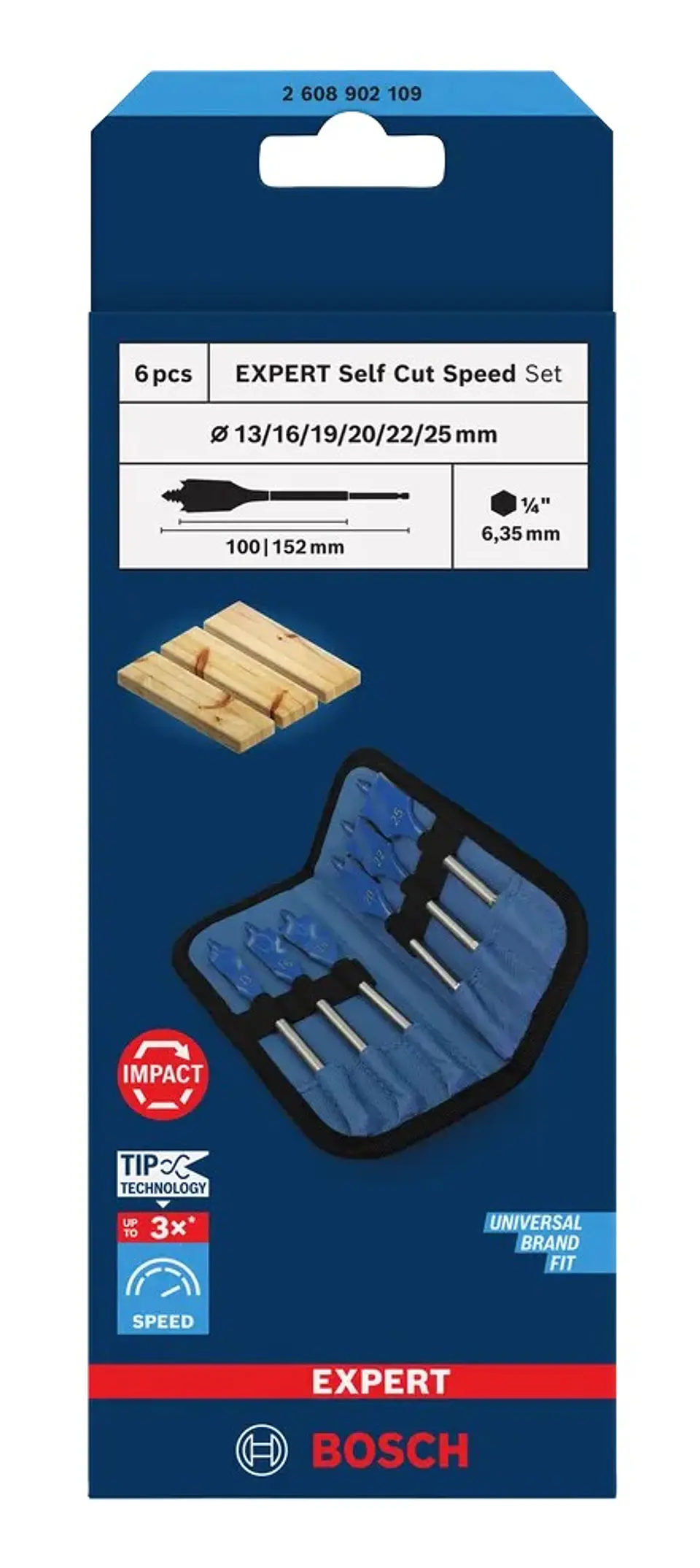 Conjunto de brocas planas EXPERT Self Cut Speed BOSCH 5