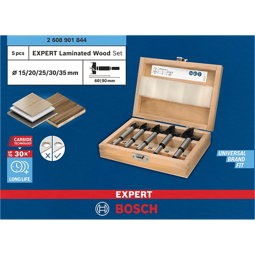 Conjunto de brocas de corte de dobradiças EXPERT Laminated Wood BOSCH  11