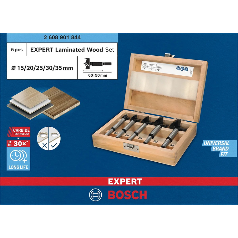 Conjunto de brocas de corte de dobradiças EXPERT Laminated Wood BOSCH  11
