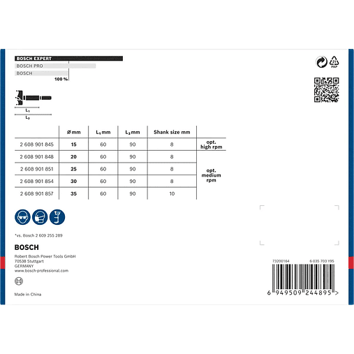 Conjunto de brocas de corte de dobradiças EXPERT Laminated Wood BOSCH  5