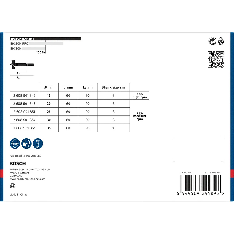 Conjunto de brocas de corte de dobradiças EXPERT Laminated Wood BOSCH  5