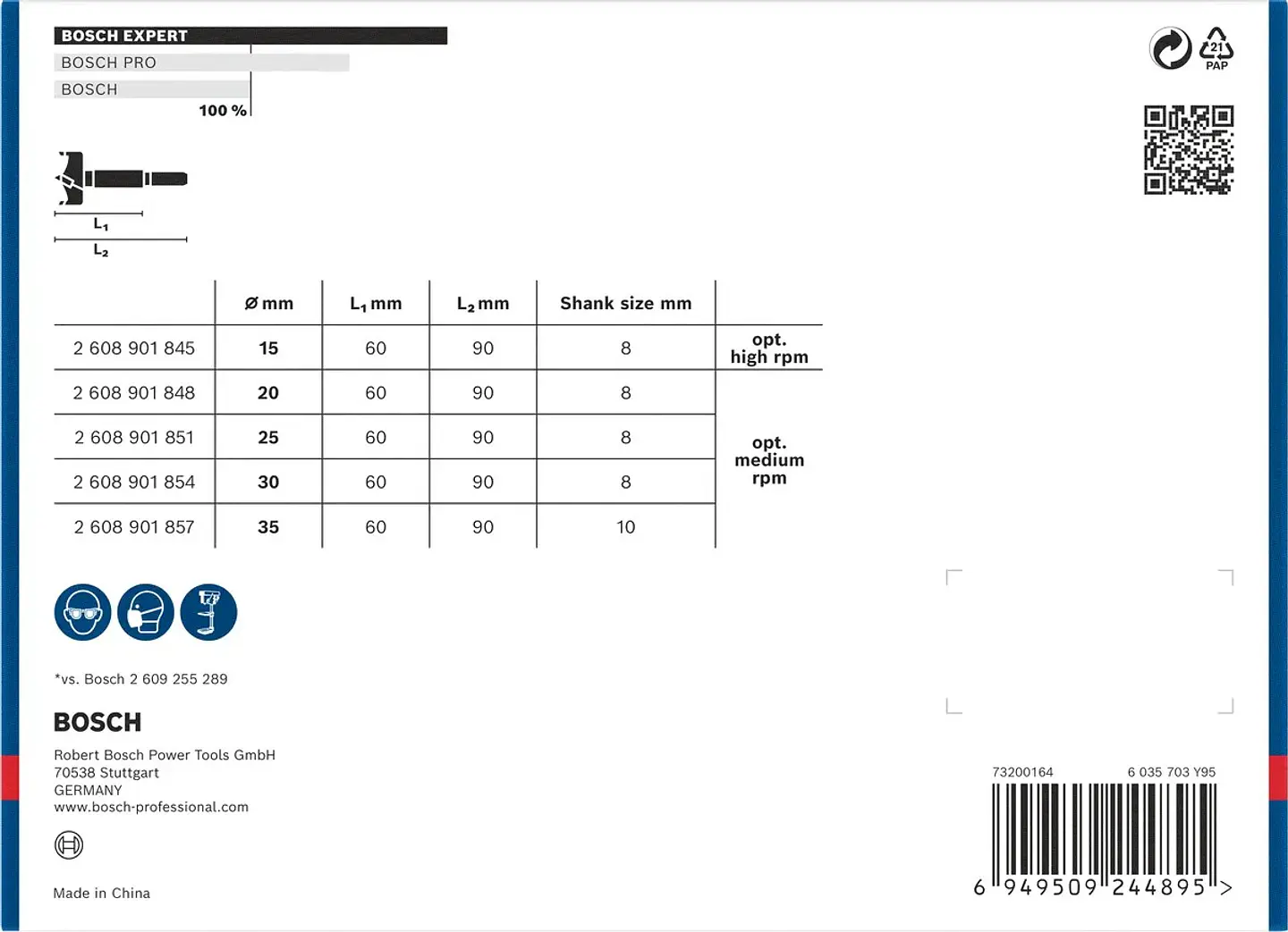 Conjunto de brocas de corte de dobradiças EXPERT Laminated Wood BOSCH  5