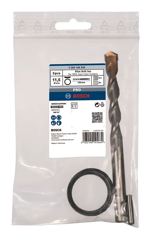 Conjunto de brocas de centrar PRO Pilot para coroa SDS max BOSCH 