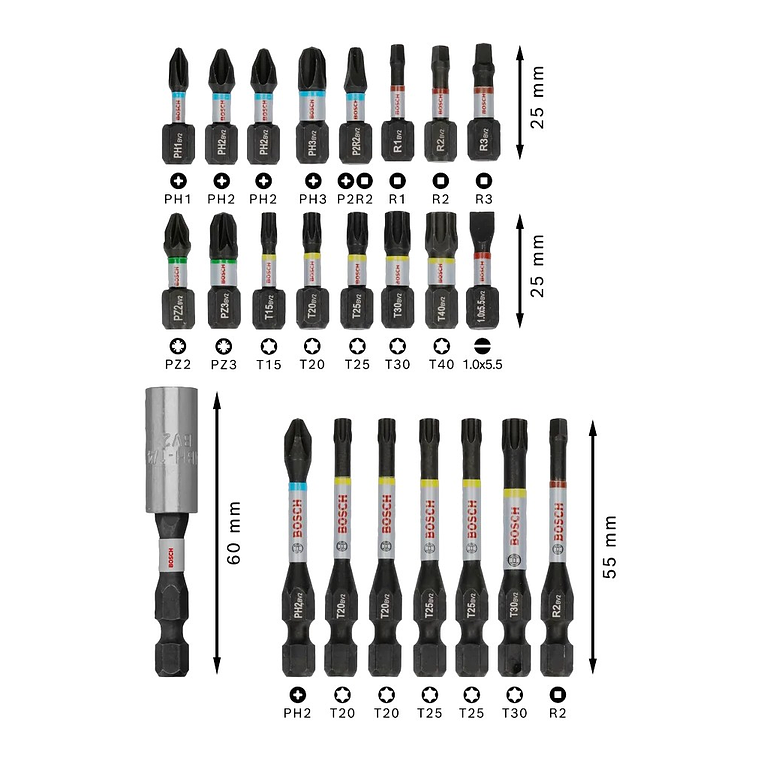 Conjunto de pontas PRO Impact Screwdriver BOSCH  3