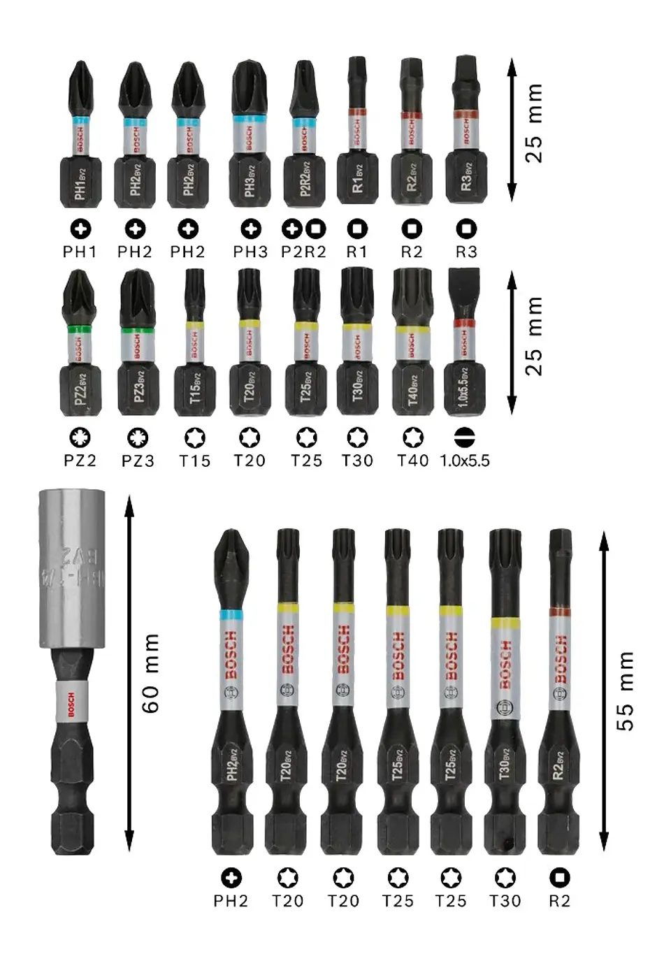 Conjunto de pontas PRO Impact Screwdriver BOSCH  3