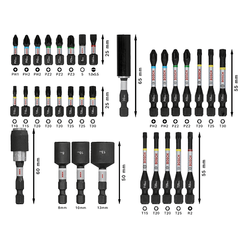 Conjunto de pontas PRO Impact Screwdriver (33 unids) BOSCH  3