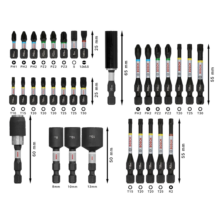 Conjunto de pontas PRO Impact Screwdriver (33 unids) BOSCH  3