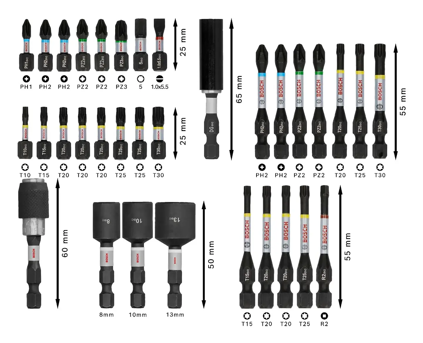 Conjunto de pontas PRO Impact Screwdriver (33 unids) BOSCH  3