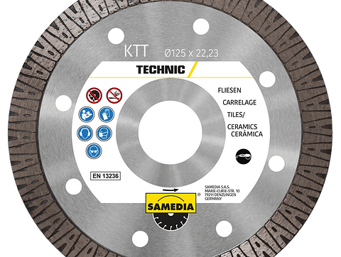 Disco Diamante para Grês Porcelânico/Azulejos ø115mm TECHNIC E-KTT SAMEDIA