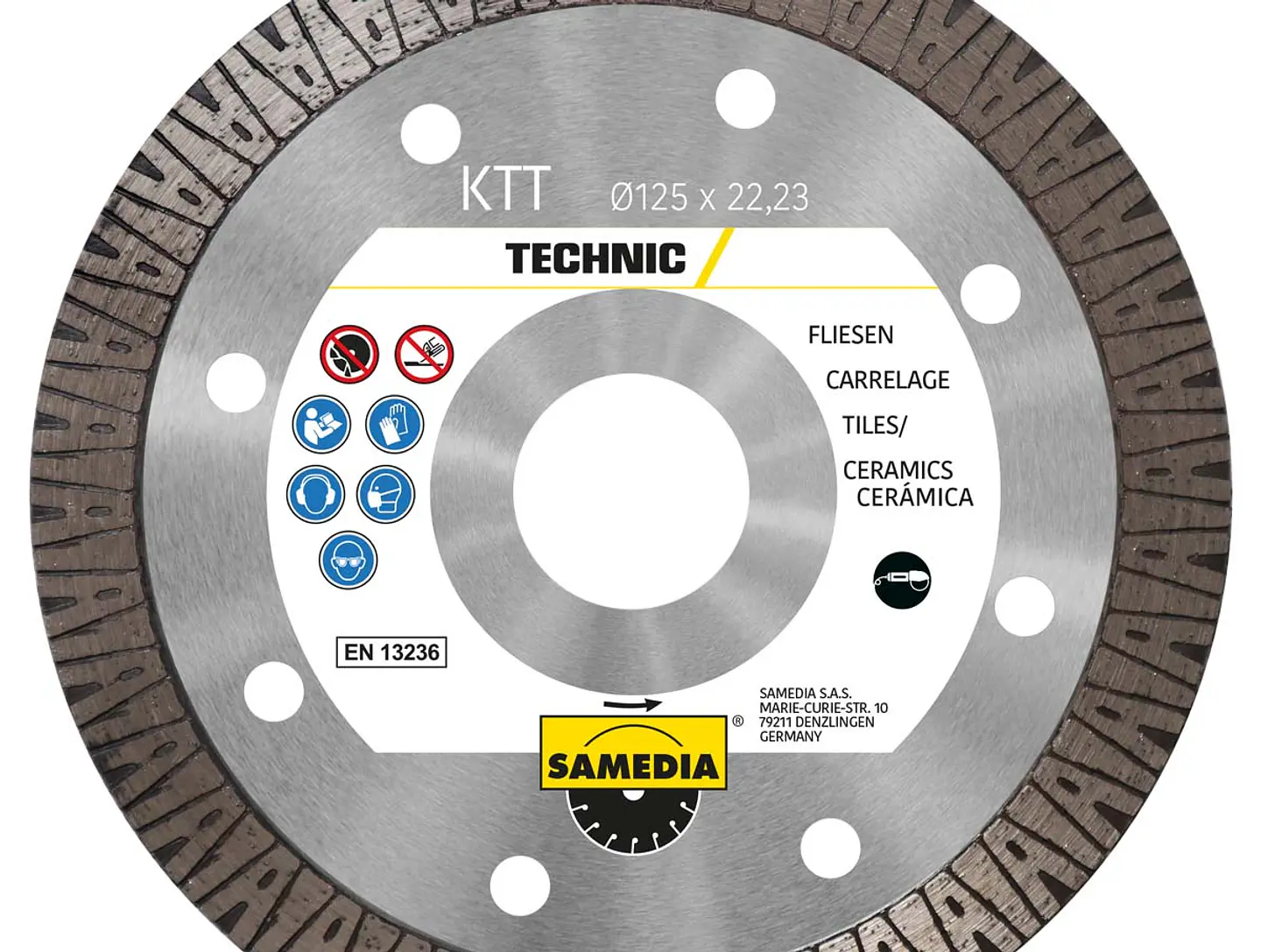 Disco Diamante para Grês Porcelânico/Azulejos ø115mm TECHNIC E-KTT SAMEDIA 1