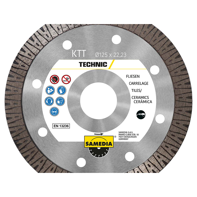 Disco Diamante para Grês Porcelânico/Azulejos ø125mm TECHNIC E-KTT SAMEDIA 1