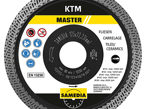 Disco Diamante para Grês Porcelânico/Azulejos ø125mm MASTER E-KTM SAMEDIA