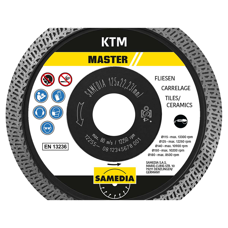 Disco Diamante para Grês Porcelânico/Azulejos ø115mm MASTER E-KTM SAMEDIA  1