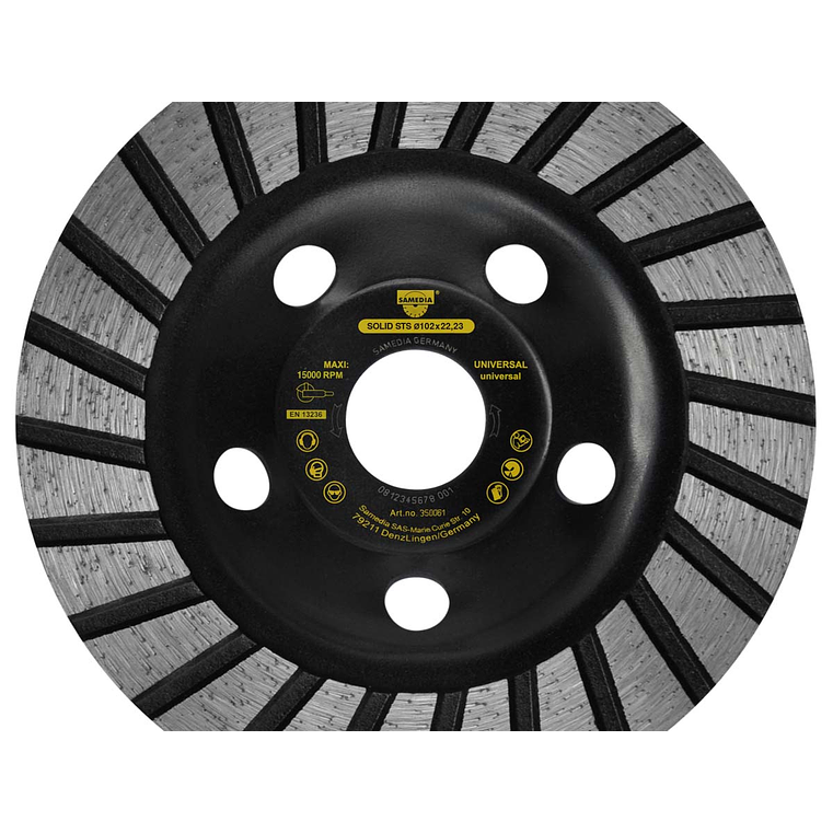 Mó Diamante para Betão Turbo ø180x22,23mm SOLID STS SAMEDIA 1
