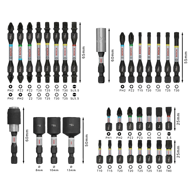 Conjunto de pontas PRO Impact Screwdriver (35 unids) BOSCH  3