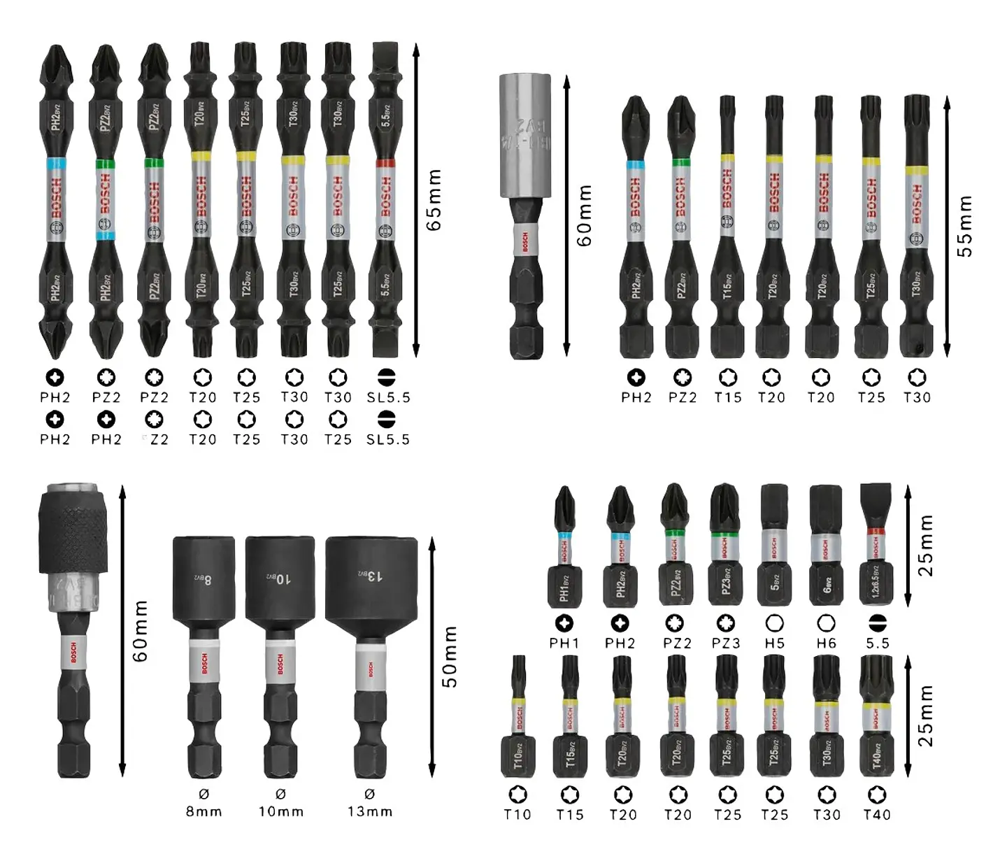 Conjunto de pontas PRO Impact Screwdriver (35 unids) BOSCH  3