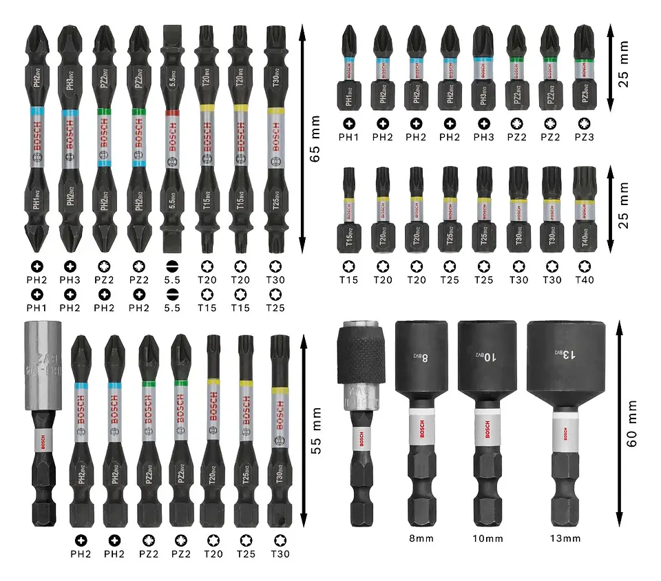 Conjunto de pontas de aparafusar PRO Impact (36 unids) BOSCH  3