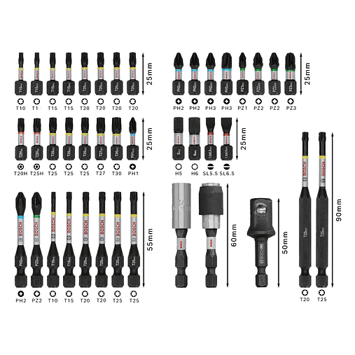 Conjunto de pontas PRO Impact Screwdriver (41 unids) BOSCH  3