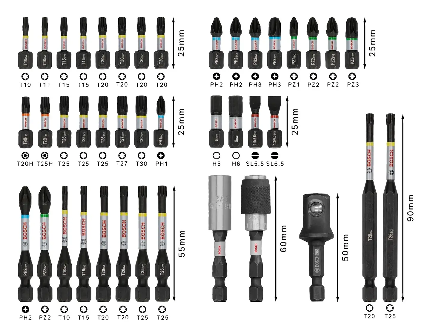 Conjunto de pontas PRO Impact Screwdriver (41 unids) BOSCH  3