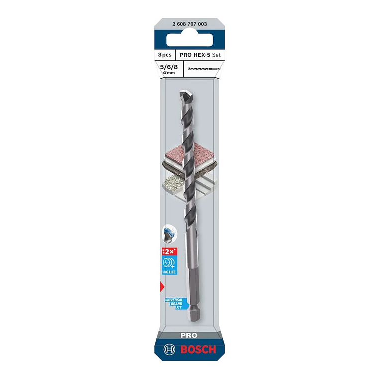 Conjunto de brocas PRO HEX-5 (3 unids) BOSCH  4