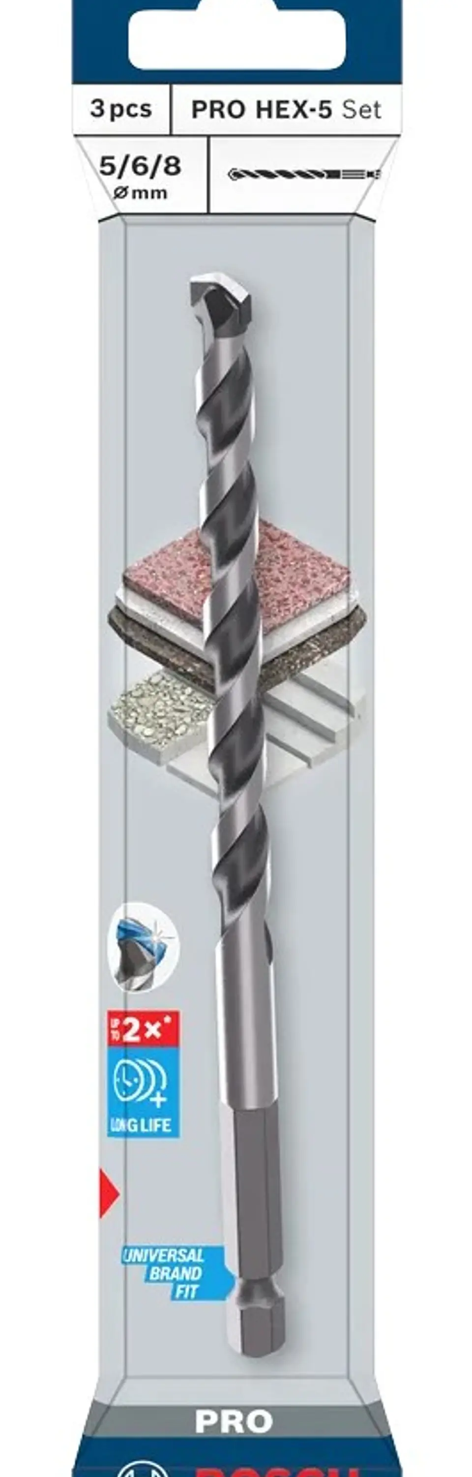 Conjunto de brocas PRO HEX-5 (3 unids) BOSCH  4