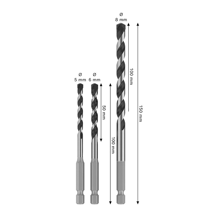 Conjunto de brocas PRO HEX-5 (3 unids) BOSCH  2