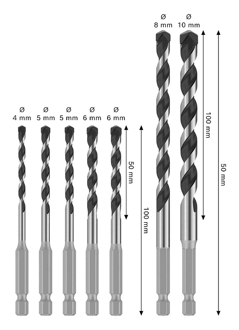 Conjunto de brocas PRO HEX-5 (7 unids) BOSCH