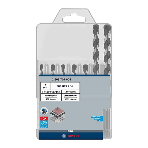 Conjunto de brocas PRO HEX-5 (7 unids) BOSCH 3