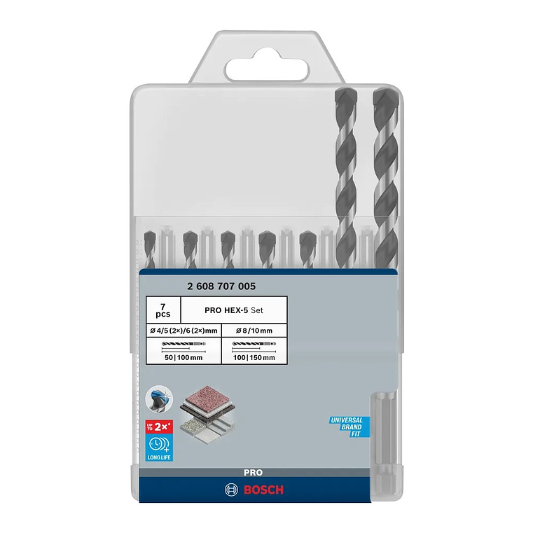 Conjunto de brocas PRO HEX-5 (7 unids) BOSCH 3