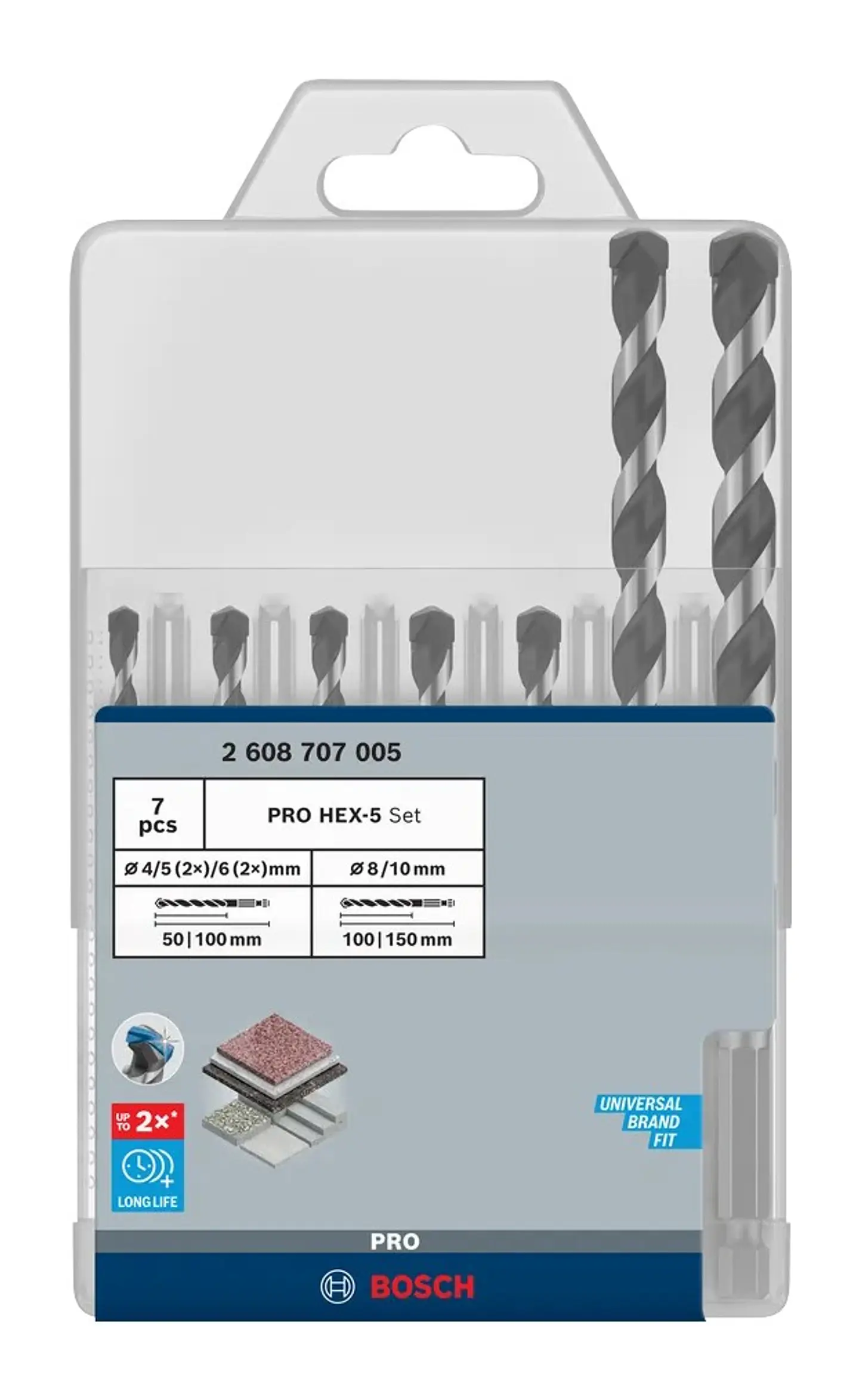 Conjunto de brocas PRO HEX-5 (7 unids) BOSCH 3