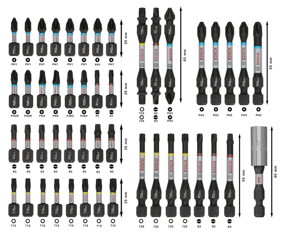 Conjunto de pontas PRO Impact Screwdriver (48 unids) BOSCH  3