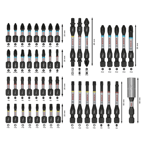 Conjunto de pontas PRO Impact Screwdriver (48 unids) BOSCH  4