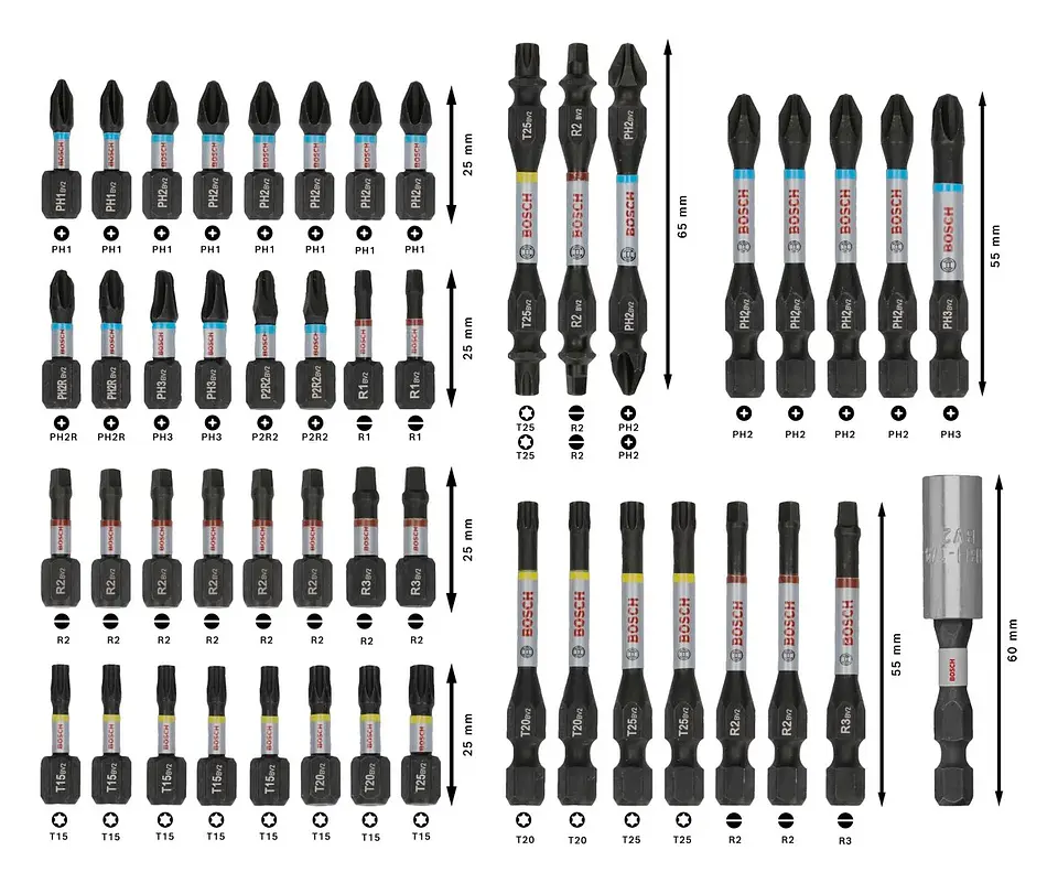 Conjunto de pontas PRO Impact Screwdriver (48 unids) BOSCH  4
