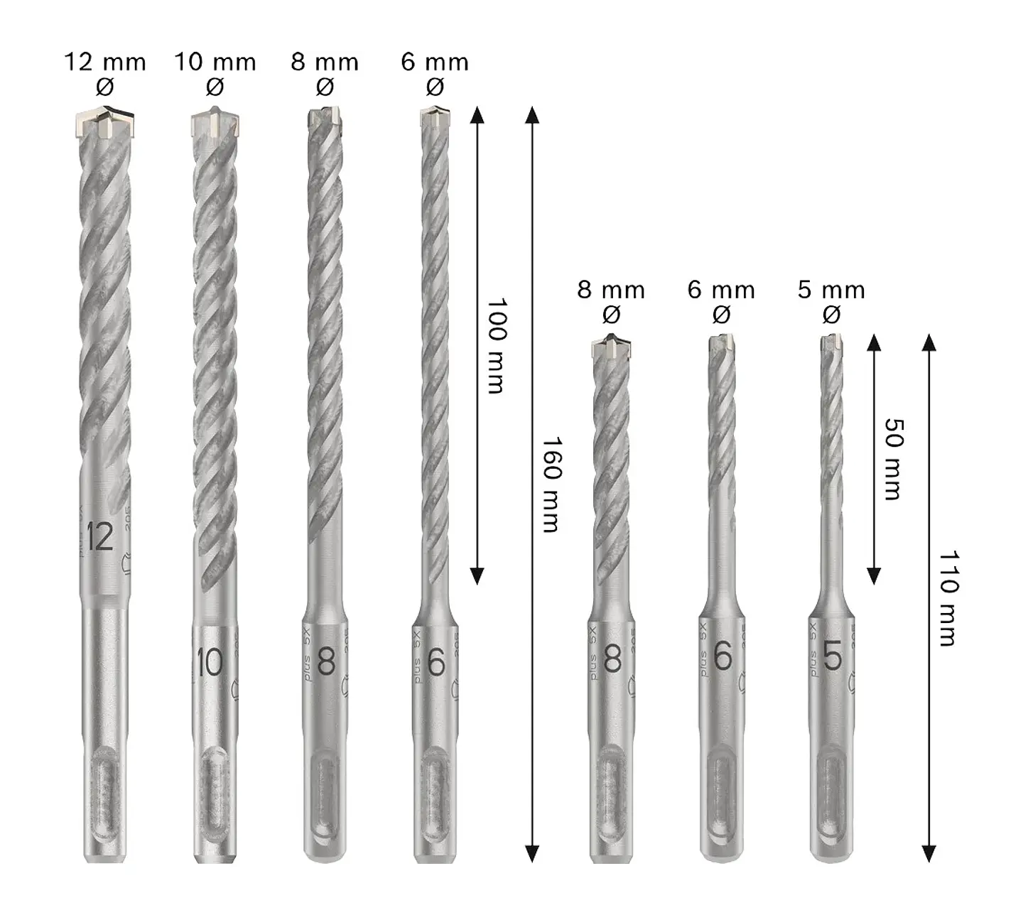 Conjunto de brocas para martelo PRO SDS plus-5X (7 unids) BOSCH  3