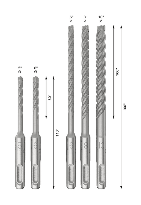 Conjunto de brocas para martelo PRO SDS plus-5X (5 unids) BOSCH