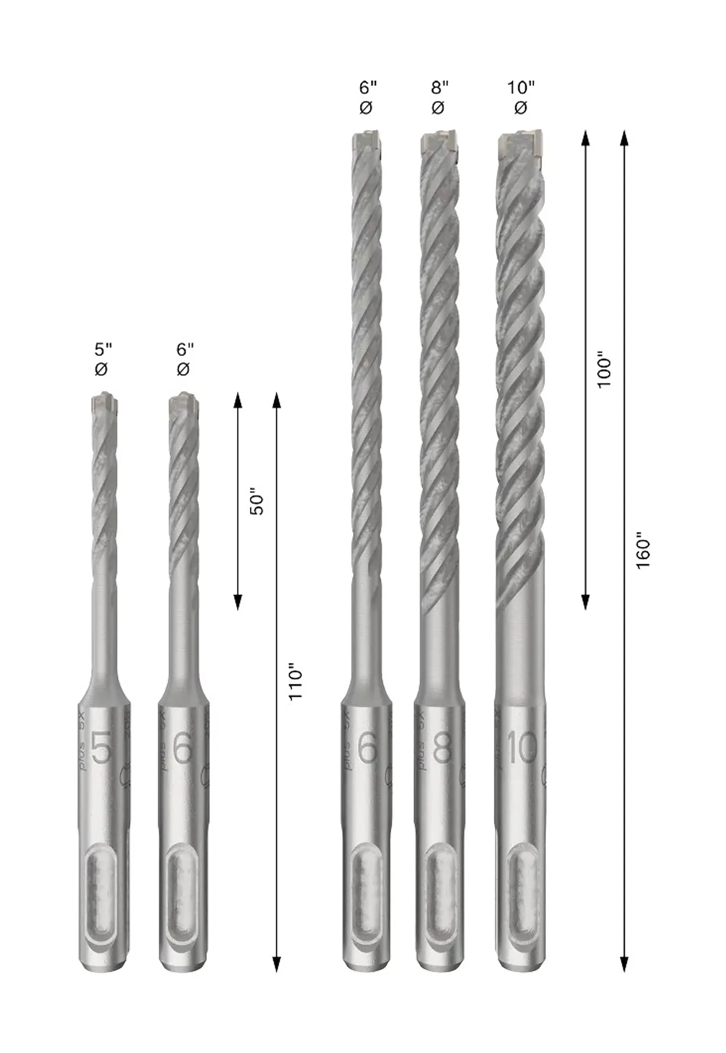 Conjunto de brocas para martelo PRO SDS plus-5X (5 unids) BOSCH 2