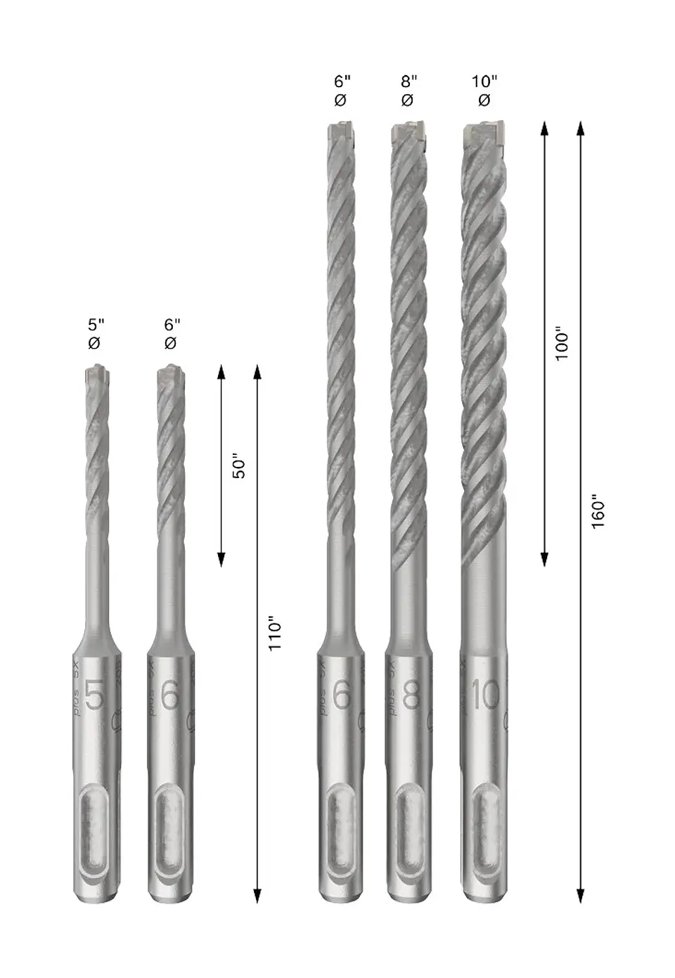 Conjunto de brocas para martelo PRO SDS plus-5X (5 unids) BOSCH 2
